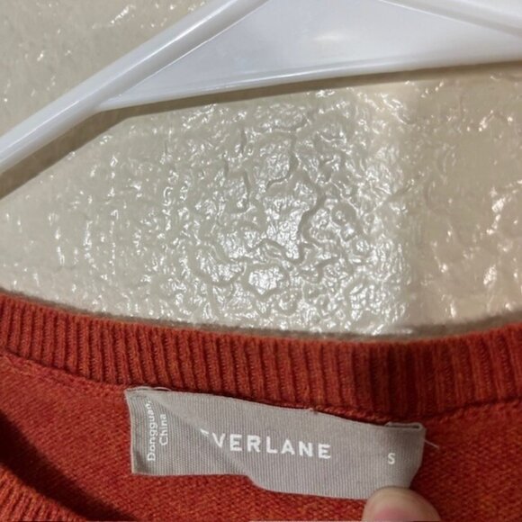 Everlane Cashmere Sweater Womens Small Red Orange Pullover Crewneck - Picture 3 of 5